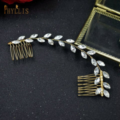 Alloy Leaves Golden Bridal Comb Wedding Hair Accessories