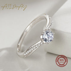 Dazzling Sparkling Engagement Finger Rings Zircon Jewelry