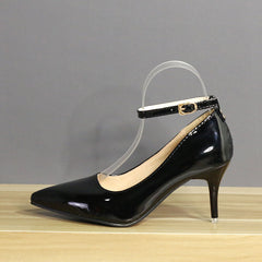 7cm Or 10cm Heels Buckle Women Pointed Toe Pumps Shoes