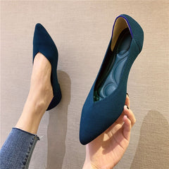 Woman Knit Pointed Flat Shoes Ballet Shoes Mixed Color
