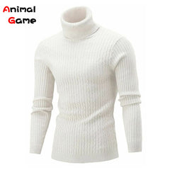 Turtleneck Sweater Casual MenWarm Knitted Sweater Keep Warm