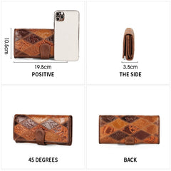 Women wallet retro leather wallets Long Cover Wallets Card Holder