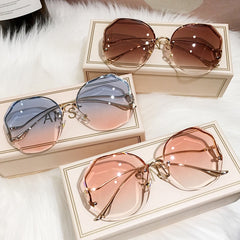 Irregular Round Sunglasses Women Brand Designer Gradient Fashion Sun Glasses