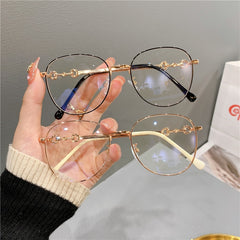 Vintage New Oval Metal Frame Glasses Women Fashion