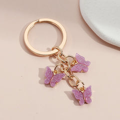 Colorful Enamel Butterfly Keychain Insects Car Key