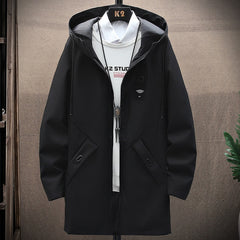 Mens Casual Long Jackets And Coats Hooded Streetwear