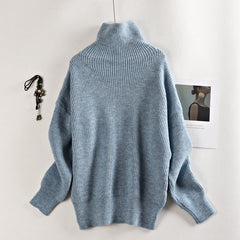 OverSized Wool Sweater Autumn Winter Warm Turtlenecks Casual