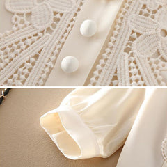 Vintage Embroidered Pleated Dress Women Chic Sweet Short Sleeve