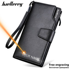 aellerry Men Wallets Long Style High Quality Card Holder Male Purse Zipper