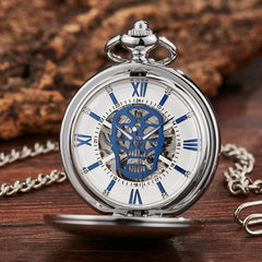 Retro Hand Wind Mechanical Pocket Watch With Fob Chain Mens