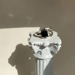 S925 Sterling Silver Rings for Women Fashion Geometry Simplicity Adjustable