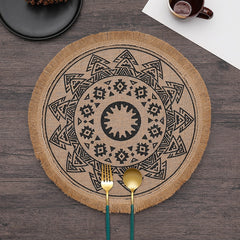 ROUND Cotton and linen Placemat For Dining Table Mat