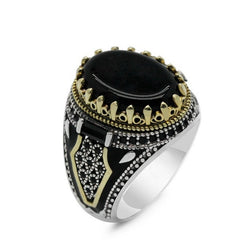Fashion Generous Rings For Men Simple Black Zircon Geometry Jewelry