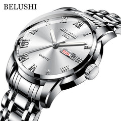 Watch Men Stainless Steel Business Date Clock Waterproof Luminous Watches