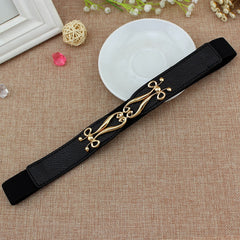 63cm Female Fashion Thin Elastic Stretch Waistband Crystal Bow Belt