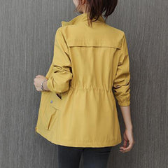 Double Layer Windbreaker Autumn Casual Slim Coat Fashion Plus Size