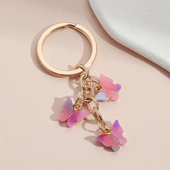 Colorful Enamel Butterfly Keychain Insects Car Key