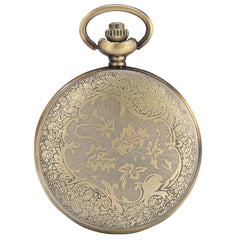 Retro Bronze Necklace Quartz Pocket Watch Analog Pendant