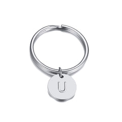 Minimalist Initial Key Chain Letter Engraved