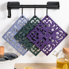 3pcs/set 20cm Round 3D Embroider Silicone Placemat Tableware