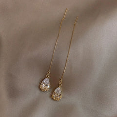 Crystal Trendy Women Dangle Earrings Simple Fashion Elegant Pearl Earring