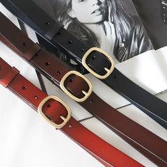 Women‘s Belt Genuine Leather Belts For Female Gold Pin Buckle Strap