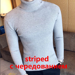 High Neck Thick Warm Sweater Mens Sweaters Slim Fit Pullover