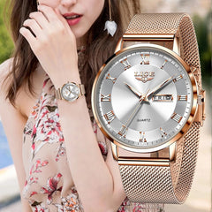 Watches Ultra-thin Luxury Quartz Watch Fashion Ladies Clock Stainless Steel
