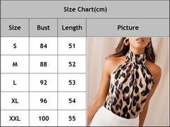 Off Shoulder Leopard Blouse Chiffon Women Halter Tops