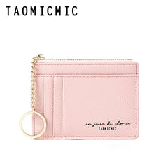 Women Wallets Zipper PU Leather Coin Purse Mini Key Chain Small Wallet