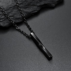 Fashion Men Rectangle Pendant Necklace Trendy Simple Chain Spiral Necklaces