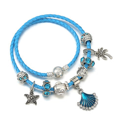 Ocean Collection Blue Turtle Seahorse Narwhal Beaded Dolphin Charm Bracelets