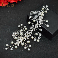 Alloy Leaves Golden Bridal Comb Wedding Hair Accessories