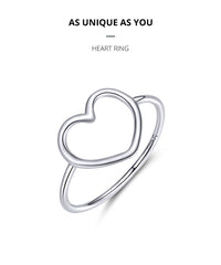 Simple Minimalist Heart Finger Rings Statement Jewelry