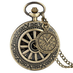 Vintage Antique Copper Steampunk Bronze Hollow Gear Quartz Pocket Watch