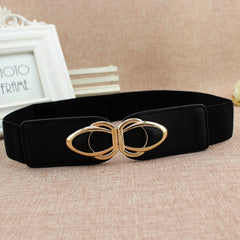 63cm Female Fashion Thin Elastic Stretch Waistband Crystal Bow Belt