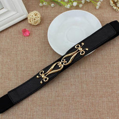 63cm Female Fashion Thin Elastic Stretch Waistband Crystal Bow Belt