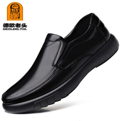 Genuine Leather+Microfiber shoes Soft Anti-slip Rubber Casual Leather Shoes