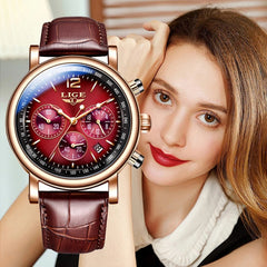 Watch Women Casual Ladies Watches Leather Waterproof Quartz
