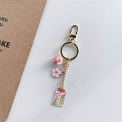 Omamori Sakura Amulet Lucky Cat Keychain Cute Pendant Clothes