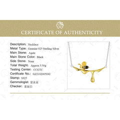 Bee and Dripping Honey Pendant Necklace Women