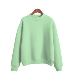 Woman Sweatshirts Sweet O-neck Knitted Pullovers Candy Color Loose