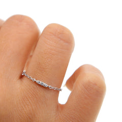 3MM bezel round cz 5mm three bar charm simple chain band