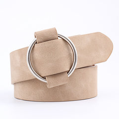 Double Ring Women Belt Fashion Waist Belt PU Leather Metal Buckle Heart Pin Belts
