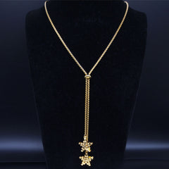 Fashion Bee Stainless Steel Long Necklace