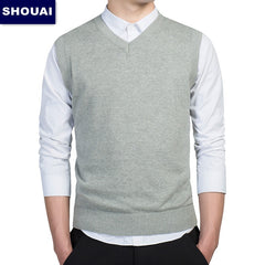 Men vest sweater casual style wool knitted business men sleeveless vest