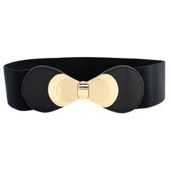 63cm Female Fashion Thin Elastic Stretch Waistband Crystal Bow Belt