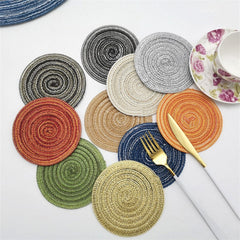 Round Cotton Woven Nordic Non-slip Kitchen Accessories Placemat