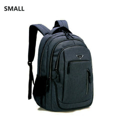 Big Capacity Men Backpack Laptop 15.6 Oxford Gray Solid High School Bags