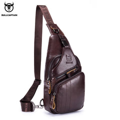 Leather Chest Bag Men Casual Messenger Bag Fashion